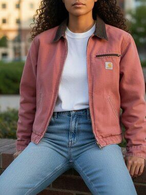 Carhartt Detroit Jacket Women’s XL Vintage Y2K Rose Salmon Pink WJ097 VRS